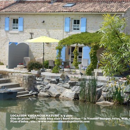 Marais Poitevin Bord Riviere Peche ,Barque, Velos, Wifi, Linge, Cheminee, Cuisine, Terrain De Boules La Taillee Exterior foto
